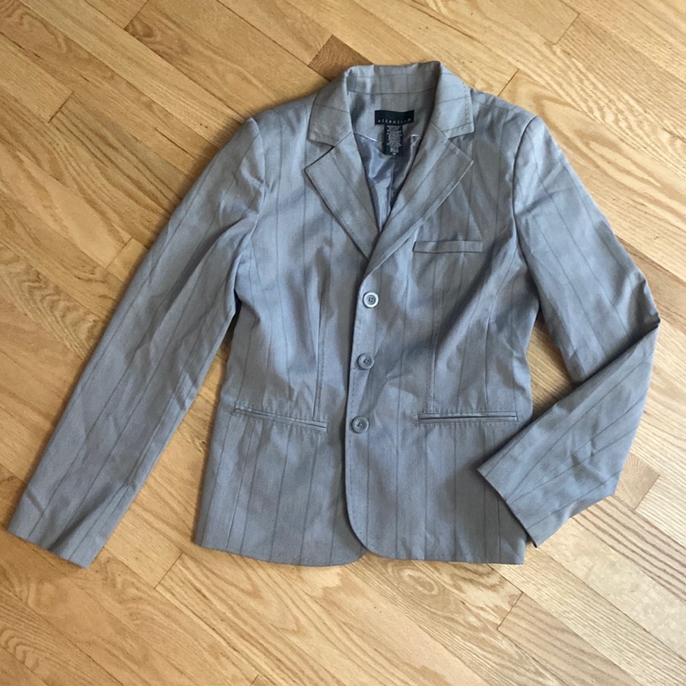 Attention Women’s Blazer/Jacket. Grey Pinstripe. Sz. 12